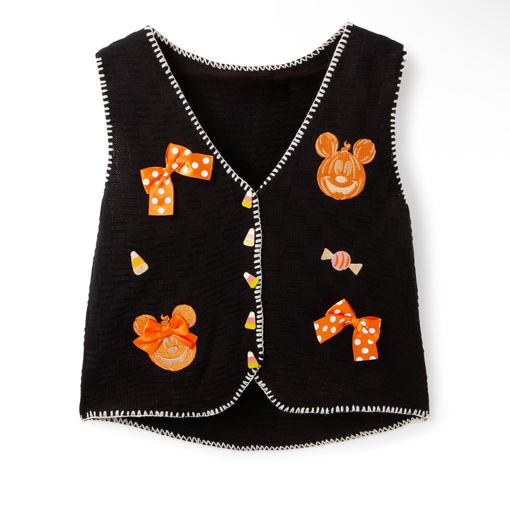 Disney Mickey and Minnie Mouse Halloween Sweater Vest for Women by Her Universe